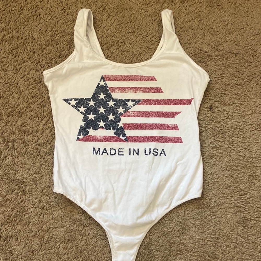 White USA body suit